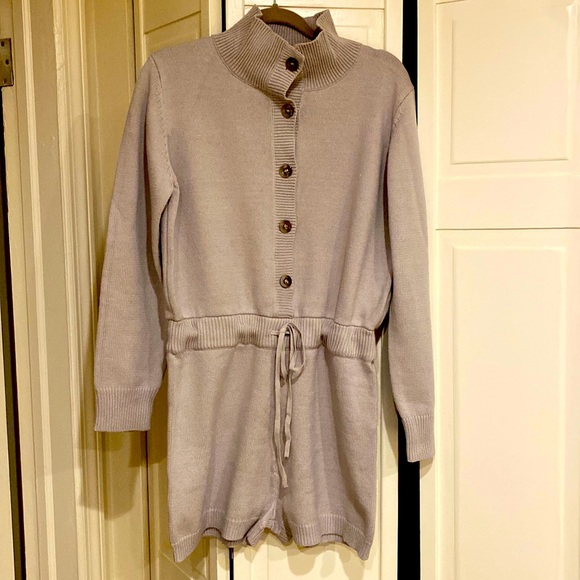 Line and Dot Sweater Romper - Picture 1 of 3